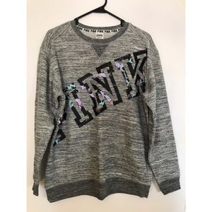 PINK VS Heather Gray Sweatshirt w/ Logo